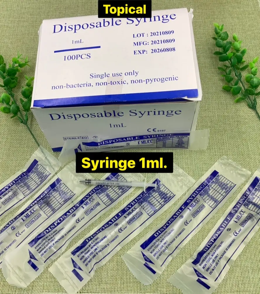 กระบอกฉีดยาไซริงค์1mlแบ่งขาย5-25ชิ้น ป้อนอาหารสัตว์ป้อนนมสัตว์ แมว กระรอก สุนัข ฯลฯไซริ้งค์ 1ซีซี ไม่มีติดเข็ม syringe"