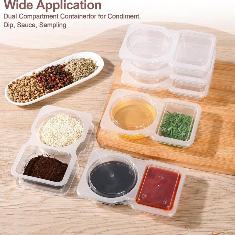 Product Introduction of Modern Condiment Container, 10/20pcs Reusable Snack Serving Storage Container with Lid, Plastic Sauce Container, Condiment Container for Take-out Condiments, Kitchen 7
