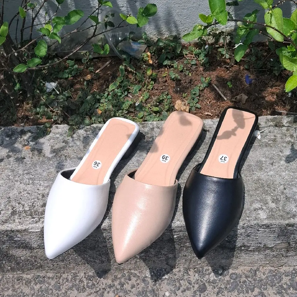 Giày sục trơn 3p ba màu siêu sang đi làm đi chơi hottred sandal cao dép caogot7cm 👠 guốc mũi luxury shoes _ guo c giay tiep wedges women pink aha trắng