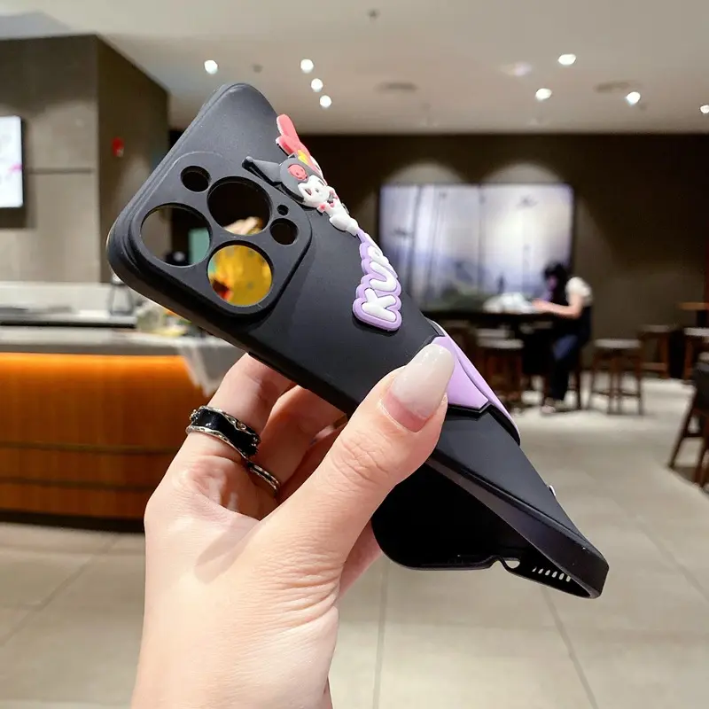 Ốp Điện Thoại Hoạt Hình Kuromi, Mềm Và Dễ Thương, Tương Thích Với iPhone 15, 14, 13, 12 Mini, 11 Pro Max, 6, 6S, 7, 8 Plus, X, XS Max, XR Phụ Kiện 5