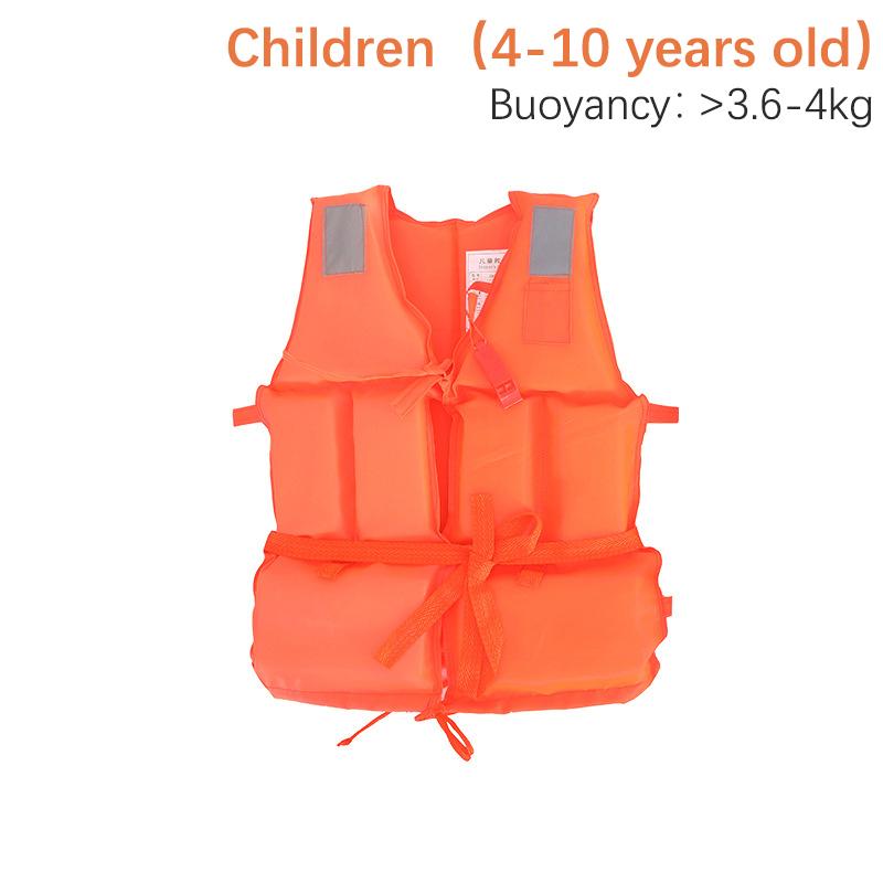 Product Introduction of New Orange Adult Childen Foam Flotation Swimming Life Jacket Vest With Whistle Boats Fishing Vest Swimming Drifting Vest 25