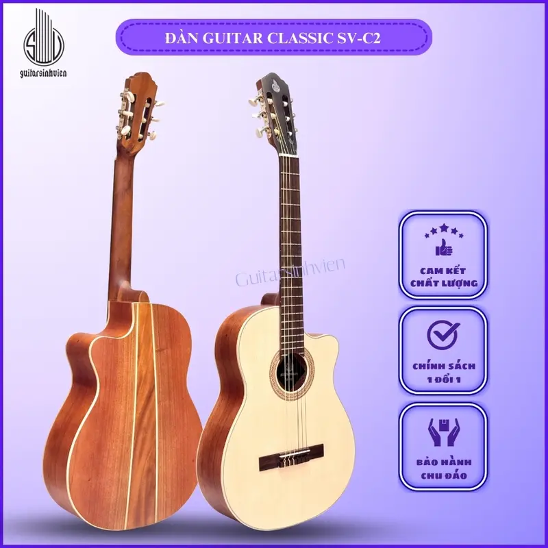 Đàn Guitar Classic Gỗ Hồng Đào Mã C2 | Tặng Kèm Bao Da Và Phụ Kiện 1