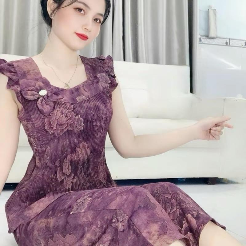 Đồ Bộ 9 Tấc Lụa Mango Tay Tiên Cổ Tim Ống Suông size 52-70 Ký