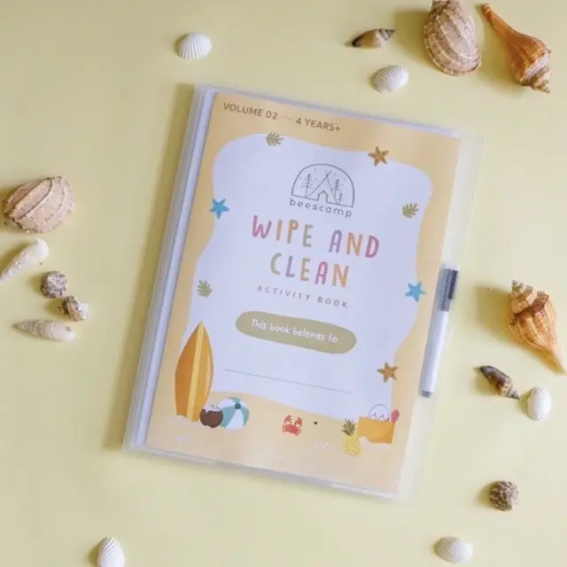 VOL 2 - wipe and clean activity book ( untuk 4 tahun+ / preschool / paud /tk ) - worksheet anak beescamp