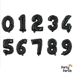 [Ecer] Balon Foil Angka Hitam 40cm