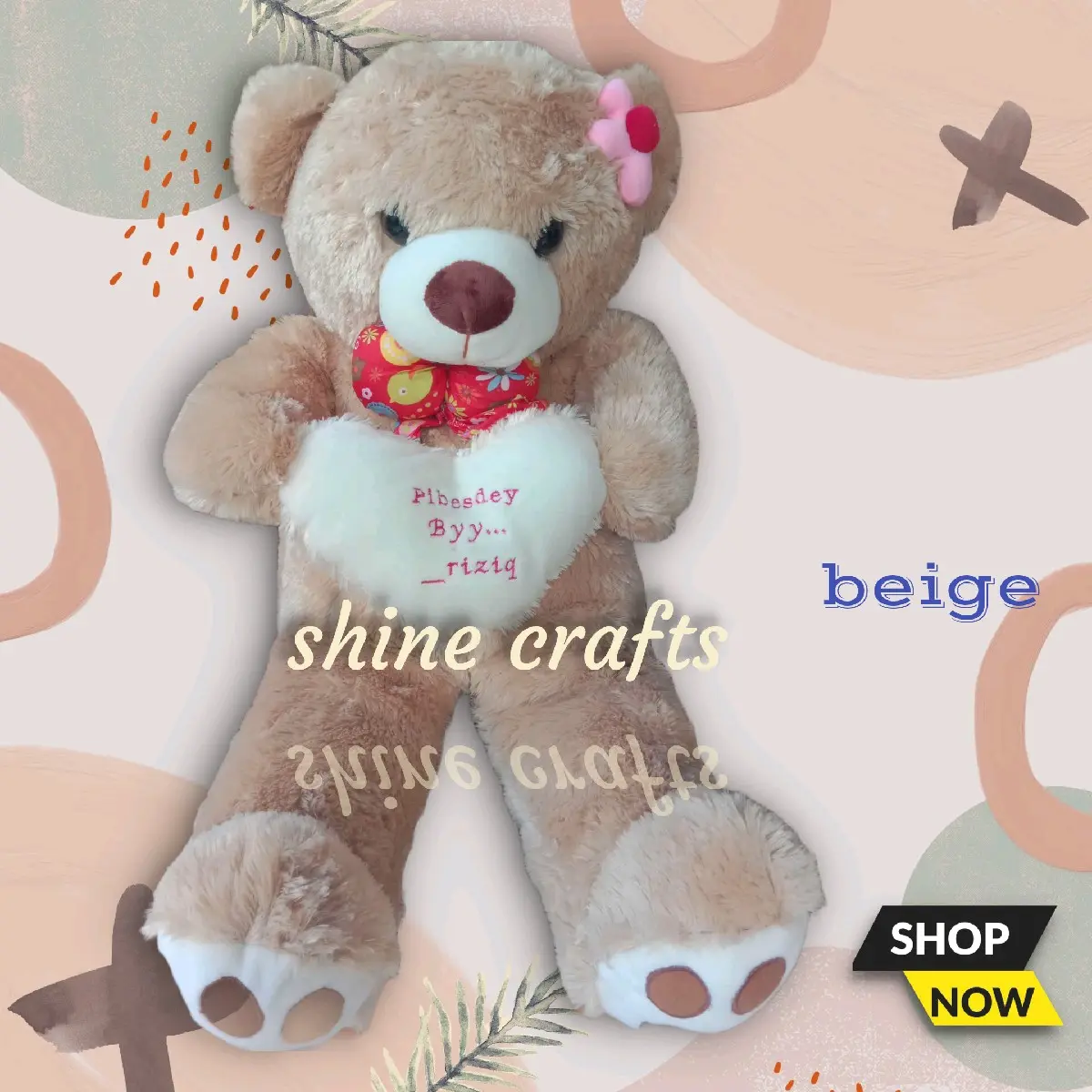 Bordir Nama Boneka Beruang Tedy Bear Telapak SNI Set Hadiah Dolls