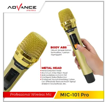 Advance Microphone Wireless  MIC101 PRO Profesional  Bisa Dicharger Frekuensi UHF Garansi Resmi 1 Tahun 1