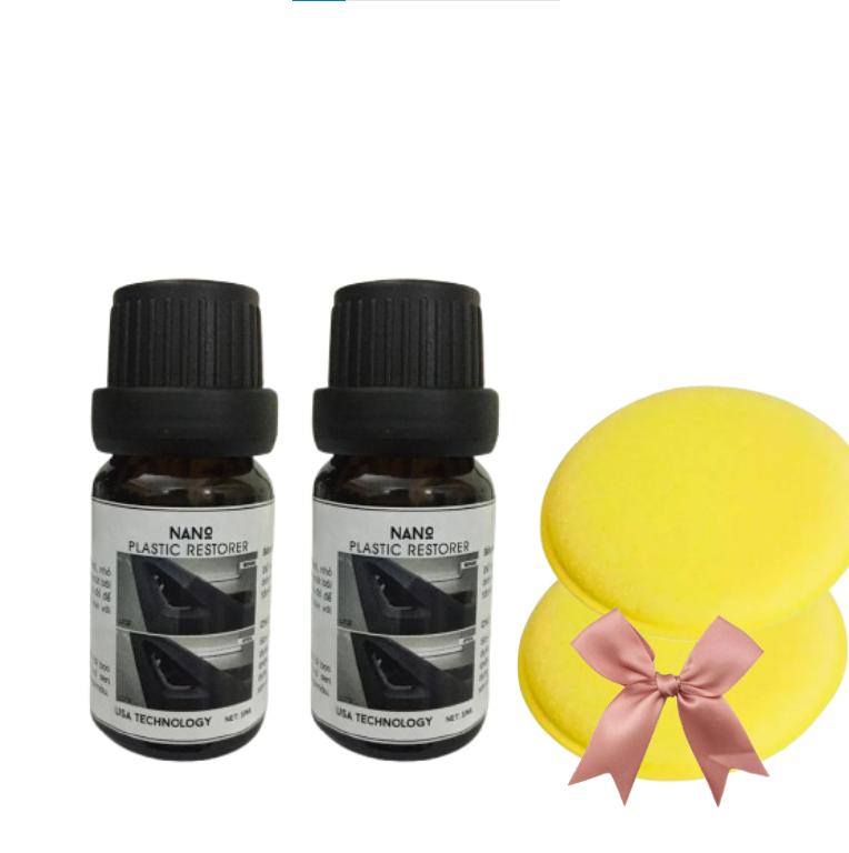 [Tặng 2 mút vàng] Combo 2 chai phục hồi nhựa nhám NANO PLASTIC RESTORER remover 10ml làm đen nhựa nhám , bảo dưỡng vỏ xe , rửa không trôi nano  3m dung  dịch