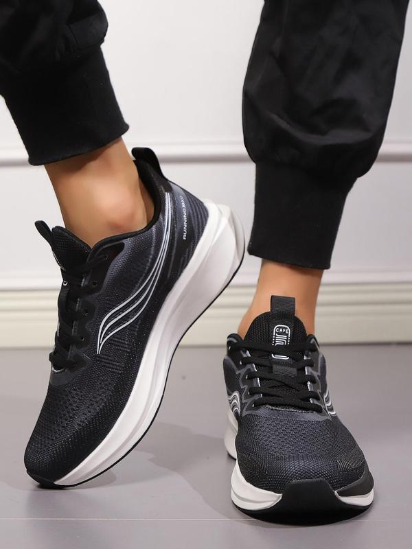 Men's Sporty Lace Up Running Shoes, Breathable Comfortable Sports Shoes, Non-slip Fashionable Casual Sports Shoes for Outdoor Activities 2
