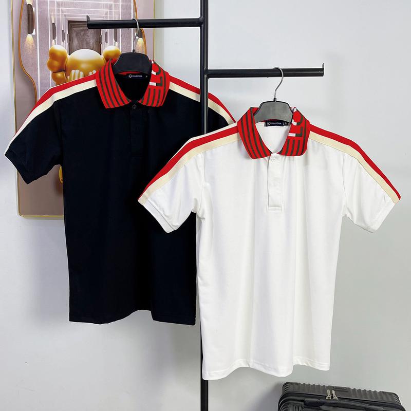 Áo polo nam cổ dệt LODES chạy viền vai đỏ màu trắng đen,vải cotton co giãn cao câp-HẢI ĐĂNG STORE Menswear Ngắn Tay Có Cổ Shirt Thun Tay Ngắn Jean