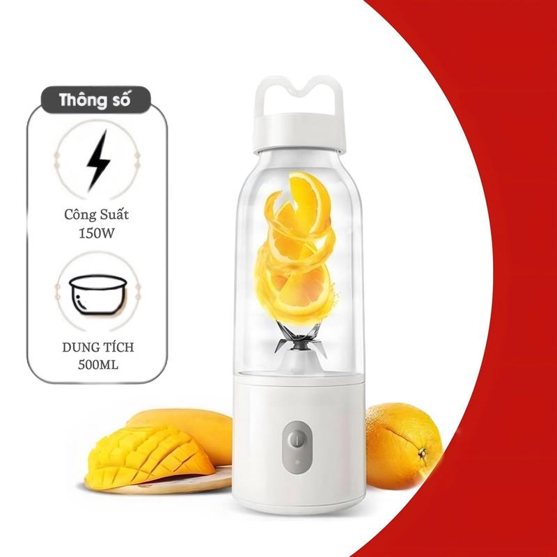 Máy Xay Mini Cầm Tay, Máy Xay Sinh Tố, Dung Tích 500ML, Công Suất 150W Bảo Hành 12 Tháng