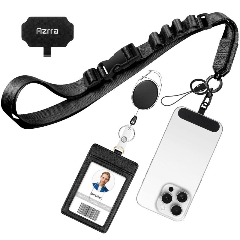 Product Introduction of Adjustable Crossbody Cell Phone Lanyard with Phone Patch & Retractable ID Badge Card Holder, Phone Neck Strap Accessories for Women & Men, Neck Strap 0
