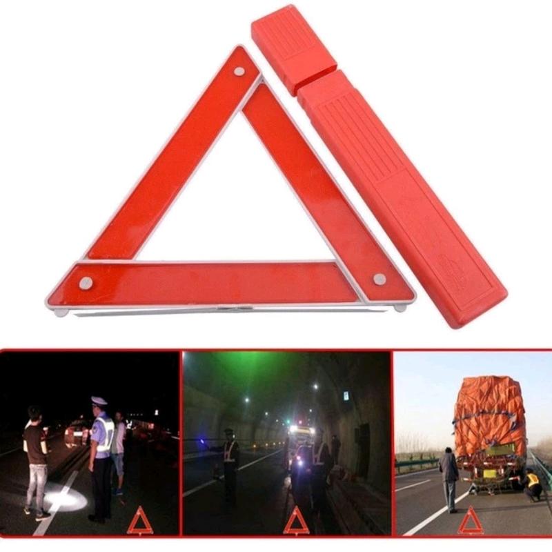 Segitiga Aksesoris Mobil Mogok Darurat di Jalan Segitiga Strip Reflektor Lipat Merah 0