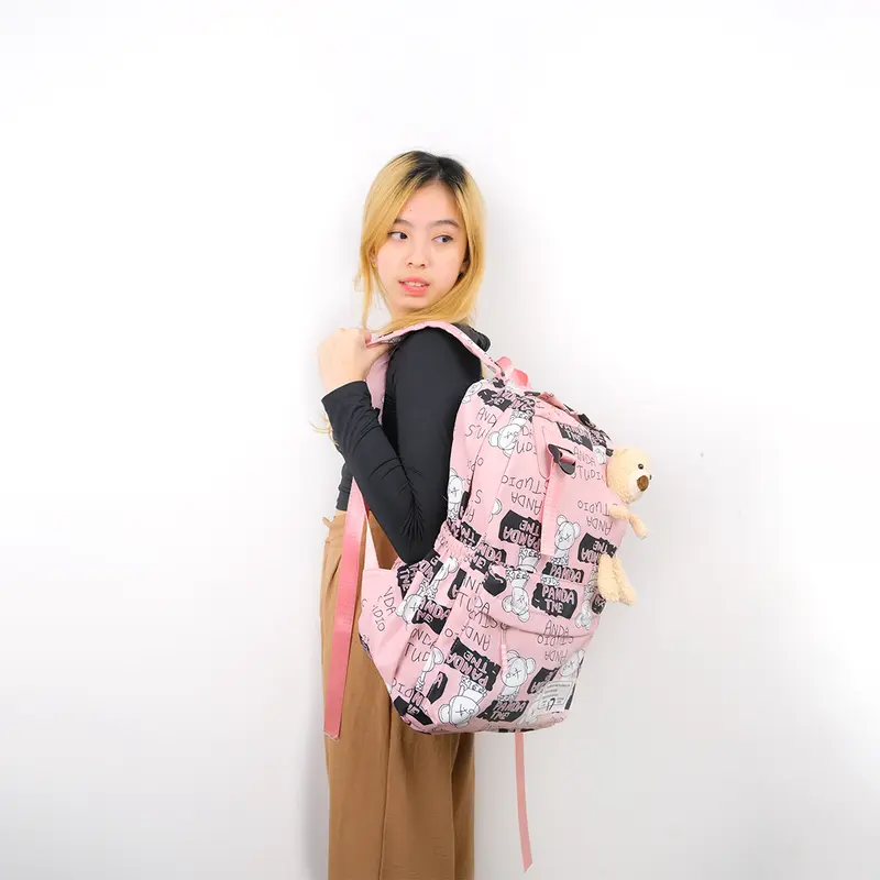 Tas Ransel Sekolah CLOUDS LOVE Muat Laptop Backpack Anti Air Boneka - 3635 2