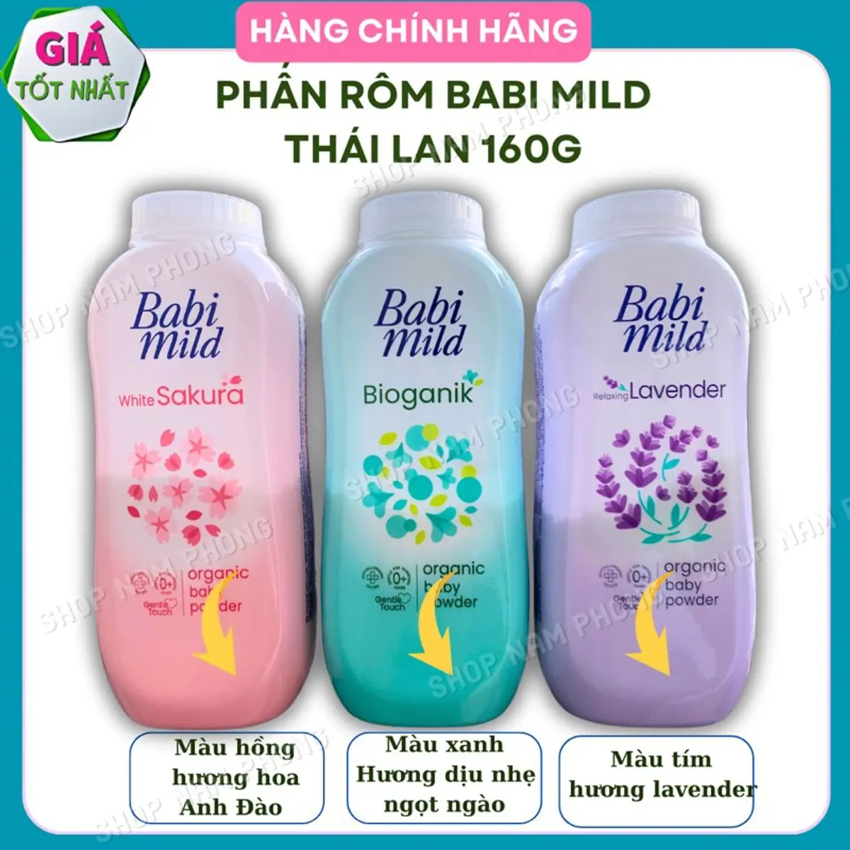 (160g Hàng Chính Ngạch) Phấn Rôm Cho Bé Babi Mild Thái Lan/phấn thơm cho bé