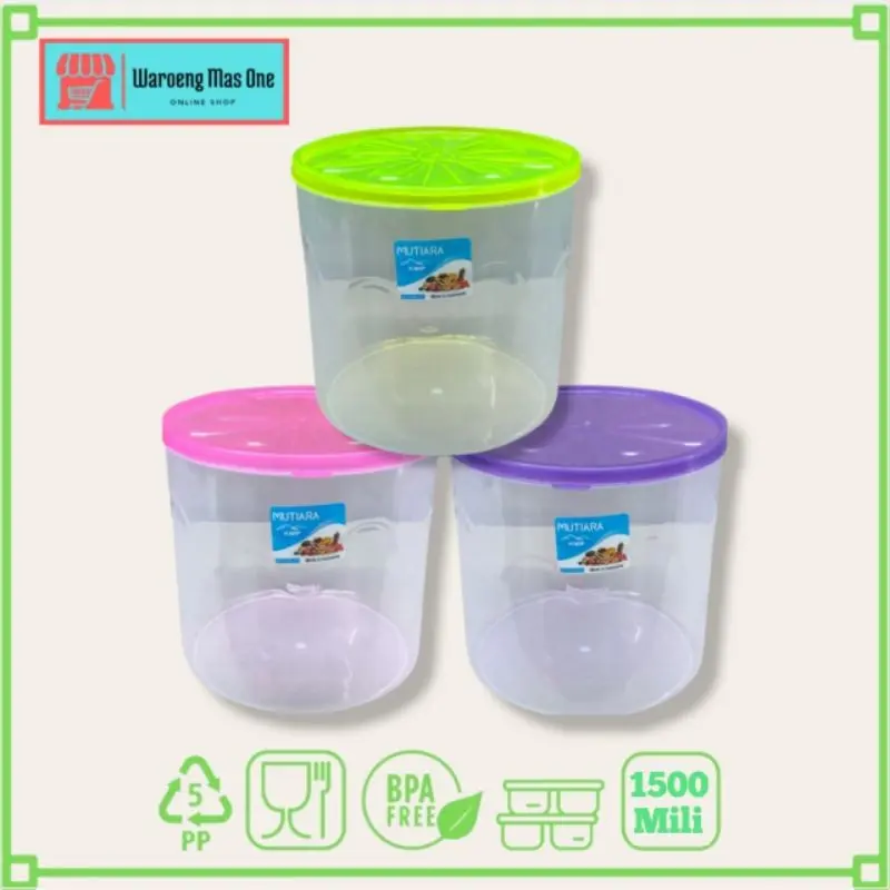 3pcs Toples KMP 1.5 liter / toples bulat 1.5kg murah / toples kue kering plastik / Sealware 1.5 KMP BPL007