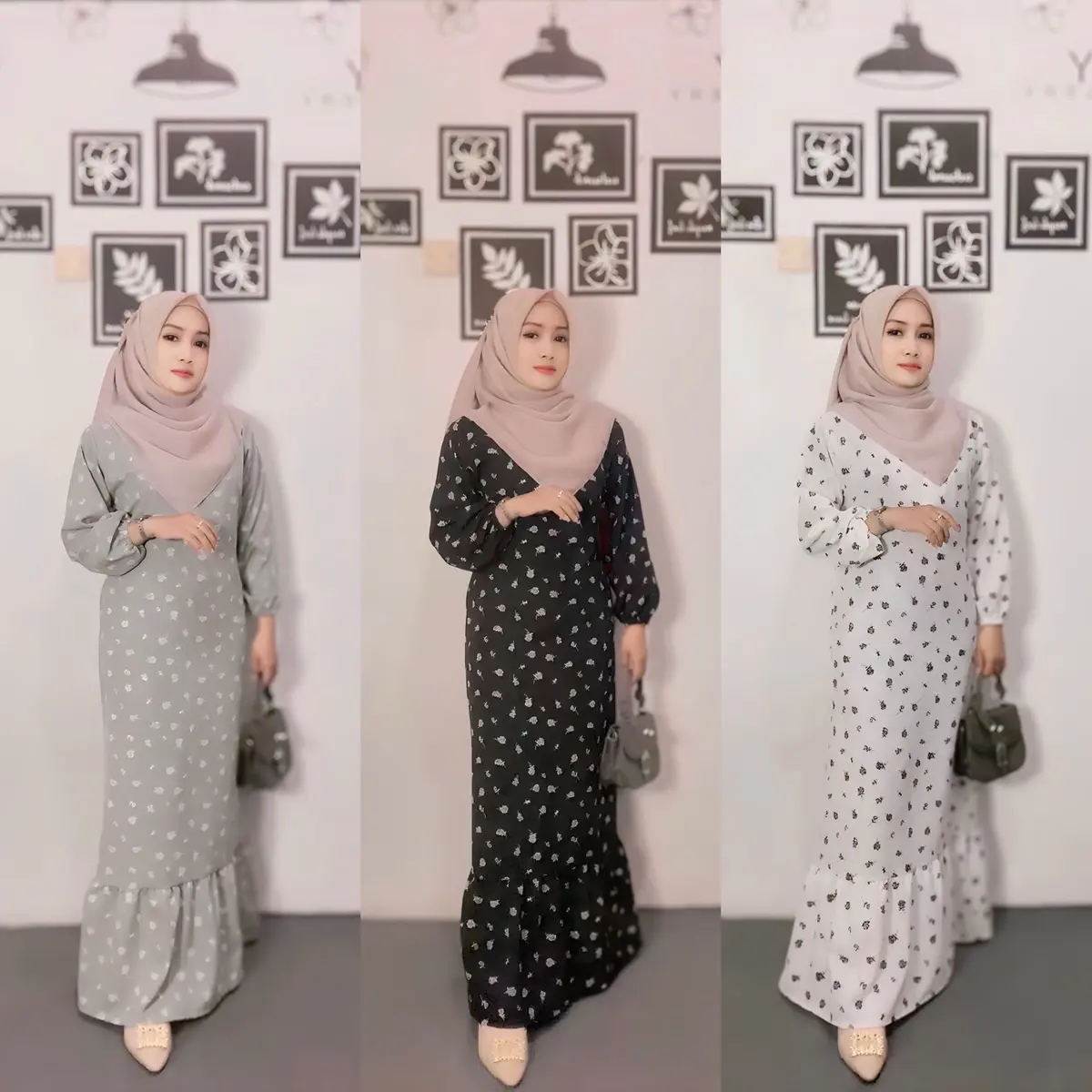 Kartika.id - Korean Dress // Dress Duyung // Busui Frendly// Tali Pimggang Bunga