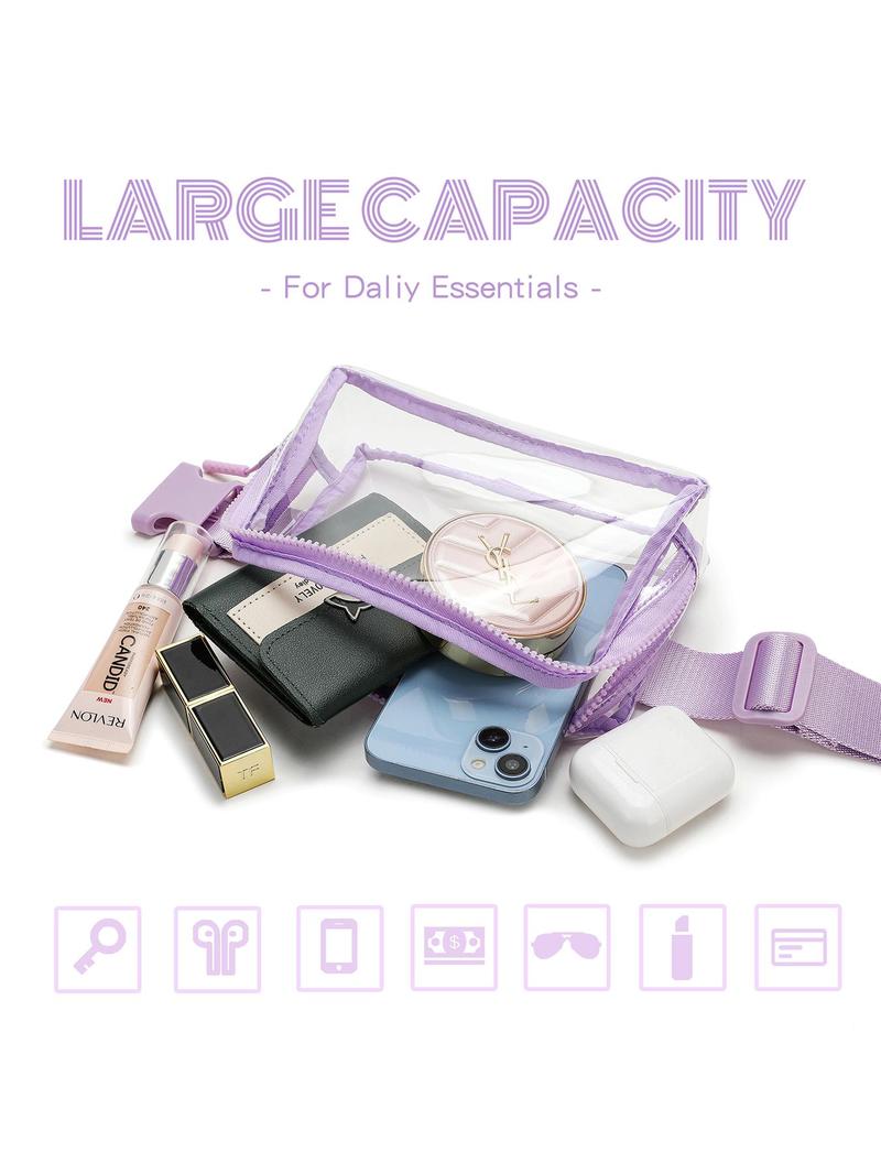 Product Introduction of Clear Fanny Pack, Transparent Belt Bag for Travel, Concerts, and Sports Event, Casual Versatile Waist Bag for Women & Girls 2