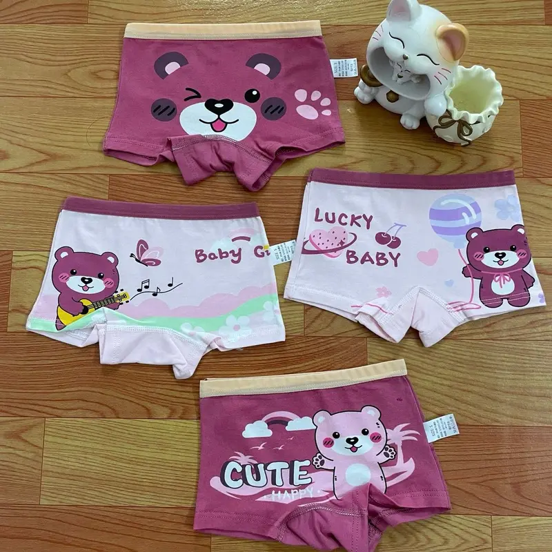 Sét 4 quần chíp đùi đáy 2 lớp cotton êm mềm co giãn cho bé gái [size 7-43kg] kèm quà 3