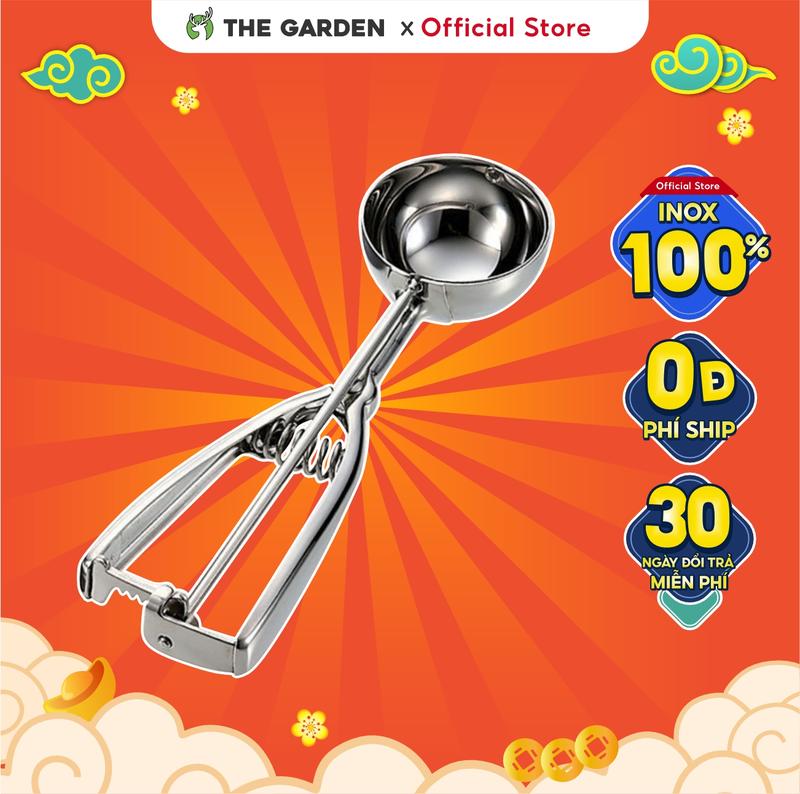 Muỗng múc kem inox THE GARDEN 5cm dụng cụ múc kem hình tròn inox đa năng muôi múc trái cây làm thịt viên Cúp kem i