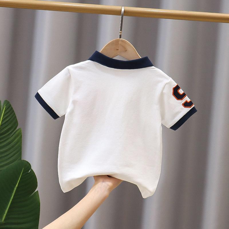 Quần Áo Trẻ Em Cotton Nguyên Chất, Áo Polo Bé Trai, Áo Thun ngắn Tay Cho Trẻ Em, Thiết Kế Hoạt Hình Cho Bé, Trang Phục Mùa Hè, Cổ Áo bẻ xuống, Áo Tay Lửng Hợp Xu hướng, Năm 2025 6