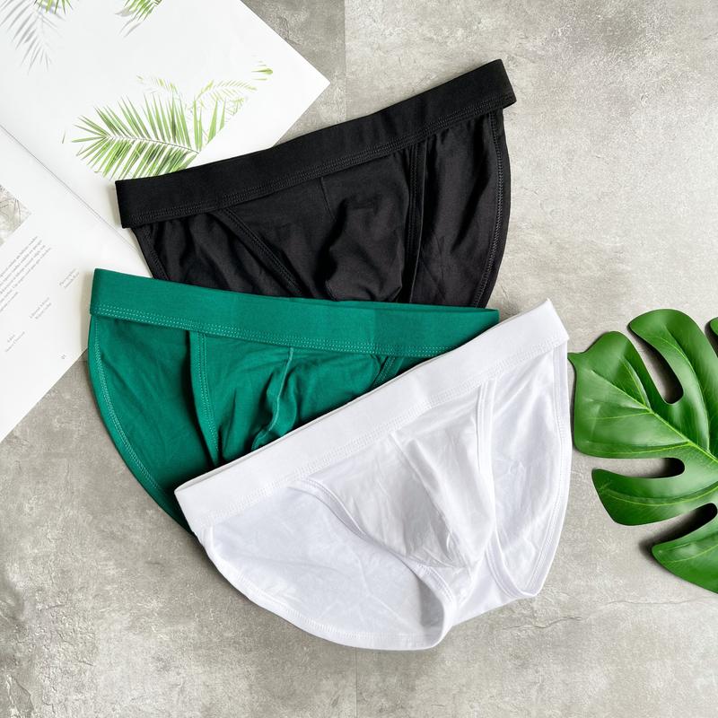 QUẦN LÓT NAM Tam Giác Hở Sườn Trơn Basic Siêu Mát Cotton Cao