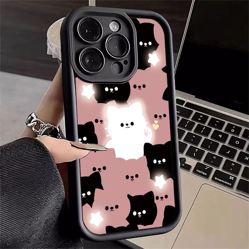 Casing Untuk hp Realme Note 60 Note 50 C63 C61 C65 C51 C51s C53 C67 C21Y C55 C15 C35 C30 C31 C20A C11 2021 Realme 10 11 9i 8i 6i 5 7i C30s C17 Narzo 50A Kartun Smart Cat Cute Kitty Couple Soft Case 6