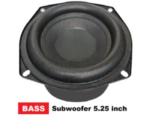 HiFi Subwoofer Bass Karet Besar 5.25 Inch u/ Mobil Car Speaker Aktif
