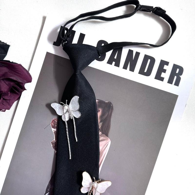 Broken Cocoon Butterfly Tie Female Butterfly Tassel Brooch Luxurious Style All-Matching Shirt Dress Neck Band Accessories New 5