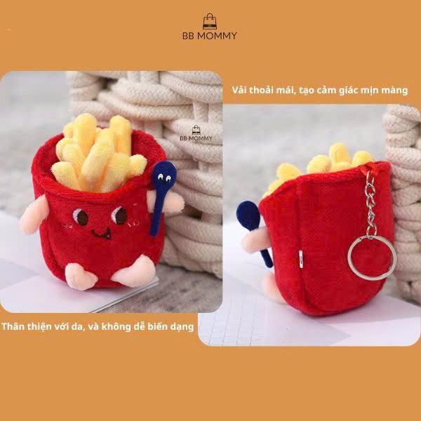 Móc Khóa BB Mommy Thú Nhồi Bông Hình Đồ Ăn Nhanh Vui Nhộn - Charm 4