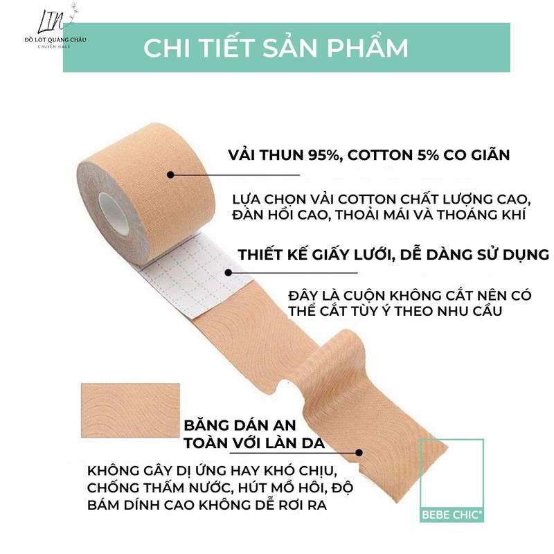 Product Introduction of Keo Vải Dán Đa Năng Dài 5M Tạo Nhiều Kiểu Nâng Vòng 1 Chống Thấm Nước Linstore 157 Nữ Kem 6