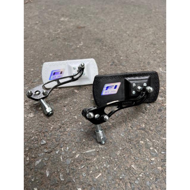 (Giá 1 cái bên trái KHÔNG LẮP XE ĐIỆN) Gương vuông mỏng chân gương kính trắng chân nhôm đen chân 10li (giá 1 chiếc) Phụ Kiện Phụ Tùng