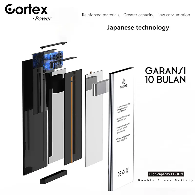 Cortex Power Baterai iPhone 7Plus  / 7+ / 7P  Double Power IC High Capacity Batre Batrai Baterai Battery Original 6
