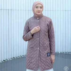 HIJACKET Belva hijaber warna Mocca | mantel musim dingin | Jaket Untuk Umroh - Jaket Korean style kekinian | Outer Wanita Muslimah Panjang Parka