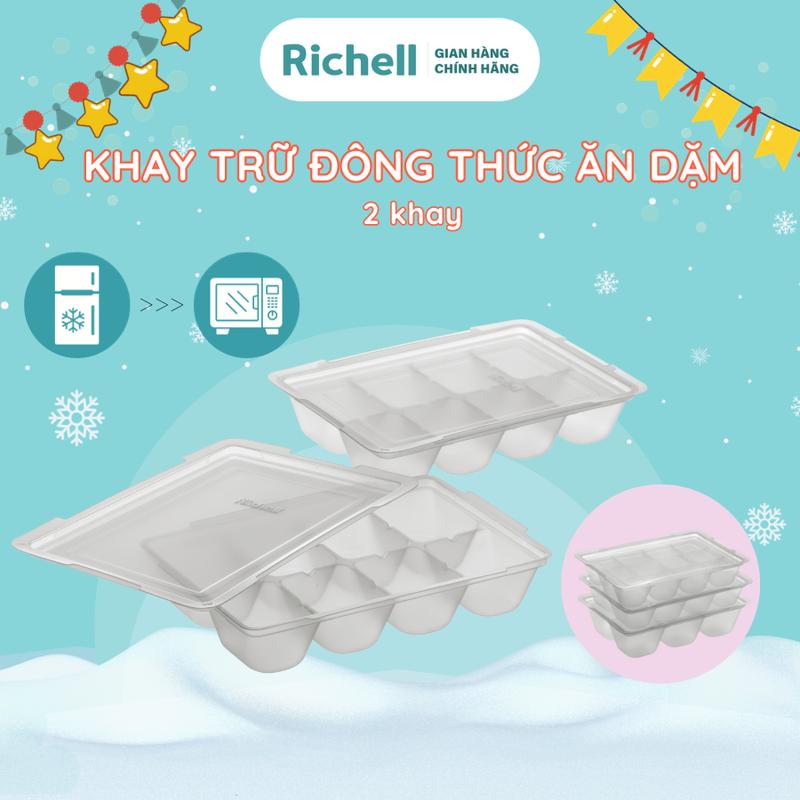 Bộ khay trữ đông thức ăn dặm RICHELL 15-25-50ml có nắp đậy | Baby