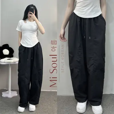 Quần Harem Parachute Pants BigSize MiSoul,Quần Gió Nhăn 2 túi Dáng ...