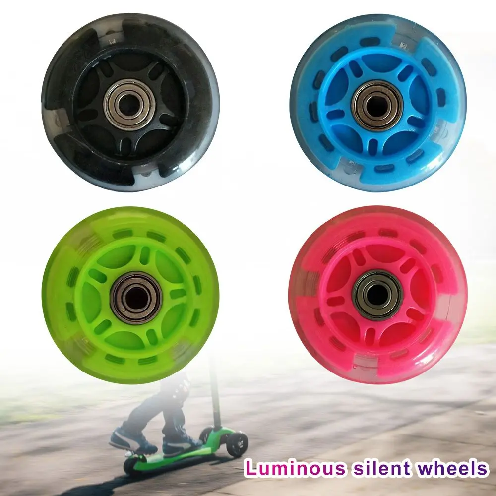 High Quality 4 Colors Light Kid Skate Wheels Scooter Wheel Scooter Bearings LED Scooter Wheel