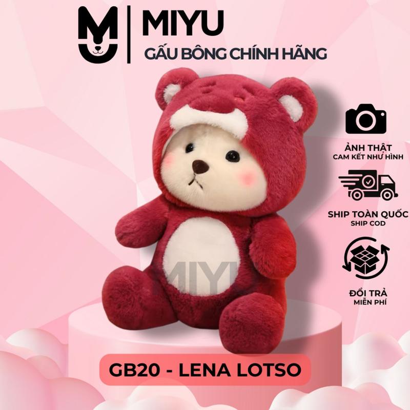  Gấu Bông Lena Lotso MIYU Đáng Yêu - Thú Nhồi Lena Đội Mũ Bông Cao Cấp - Thú Bông Chất Vải Siêu Mịn - An Toàn Với Trẻ Em 