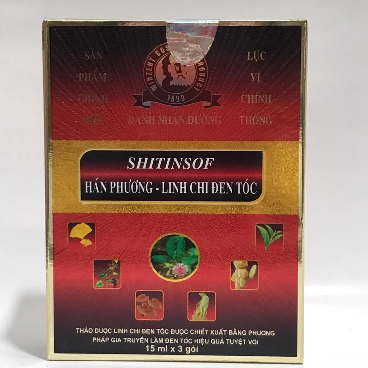 Dầu gội đen tóc shitinsof 15mlx3 gói thảo dược