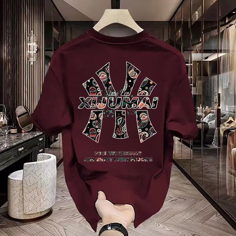 Product Introduction of Short sleeved T-shirt men's summer trend round neck printed Korean Version New Half sleeved top 7
