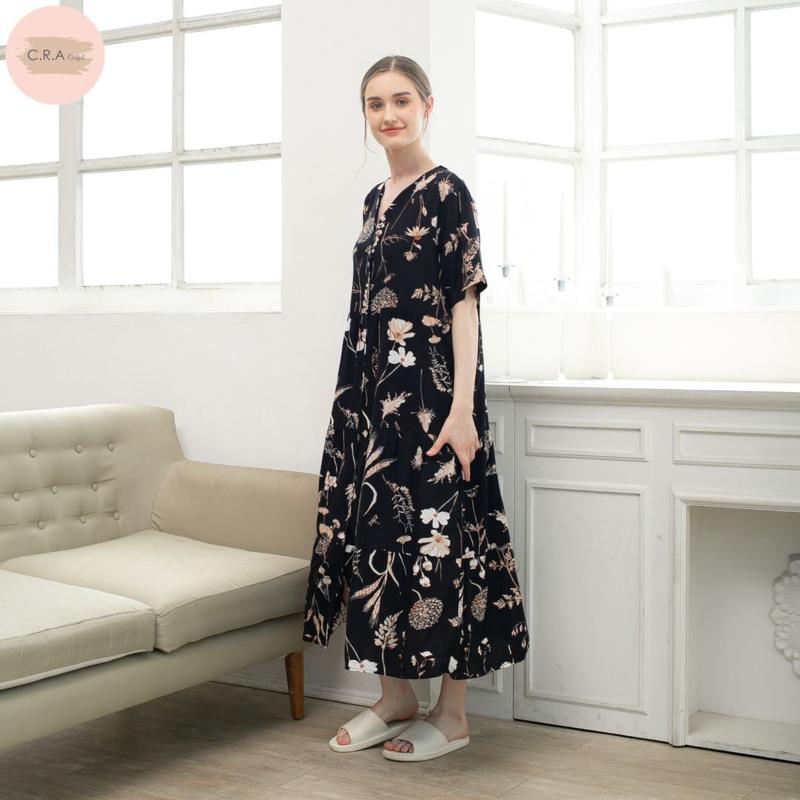 CRA OUTFIT - Maxi Dress Carly Series - CR1 Baju Bumil Kancing Panjang Casual Nyaman 4