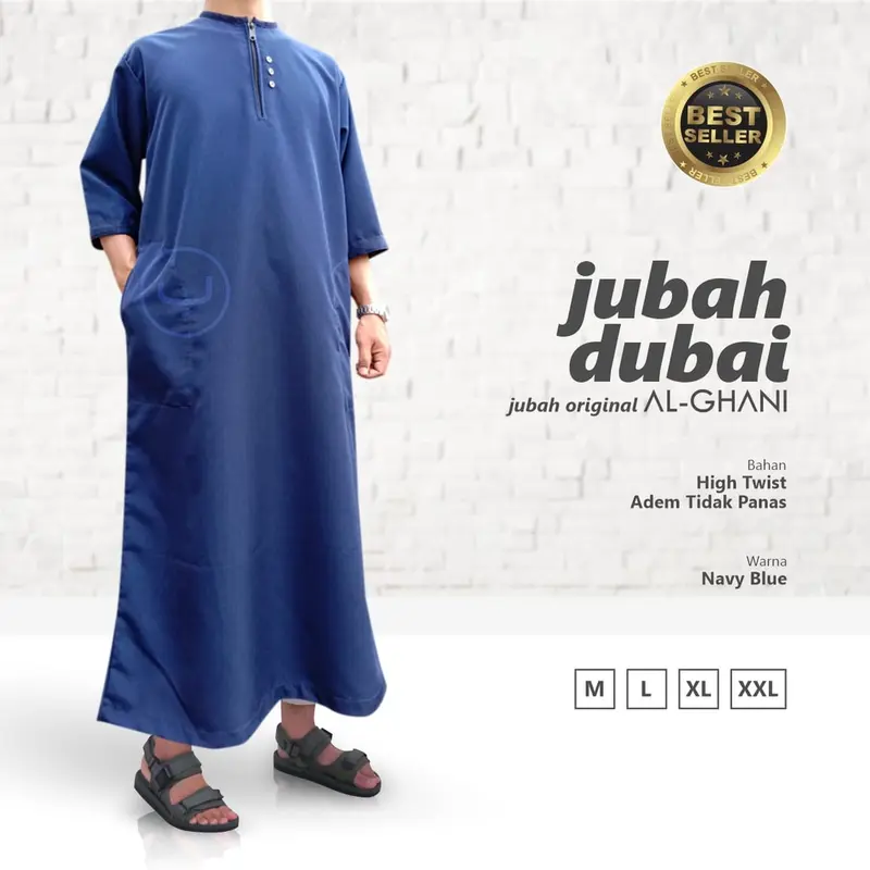 Jubah lengan pendek pria terbaru kekinian abu gamis Muslim Dewasa  Remaja 4