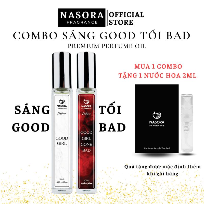 COMBO SÁNG GOOD TỐI BAD Tinh Dầu Nước Hoa Nữ Good Girl Và Good Girl Gone Bad Ngọt Ngào Quyến Rũ Chai 10ml Perfume Women