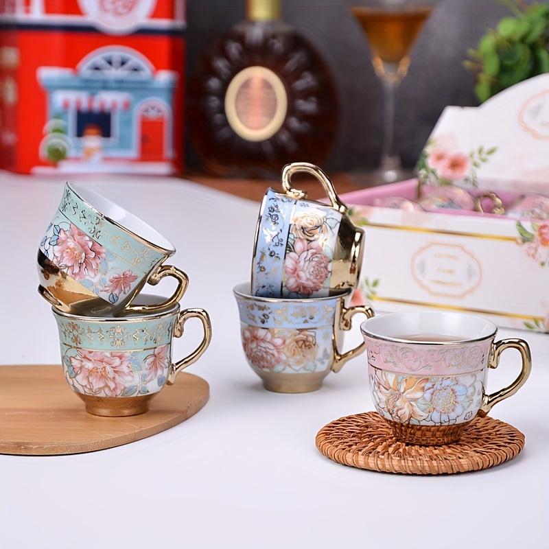 Product Introduction of Set Teh Porselin, 5 Keping, Teko dan Cawan Bunga Elegan, Set Teh dan Kopi Bersalut Emas, dengan Kotak Hadiah, Sesuai untuk Majlis Teh, Restoran, Kafe, Pilihan Ideal untuk Krismas, Kesyukuran, Hari Valentine, Hari Ibu, Hari Bapa 3