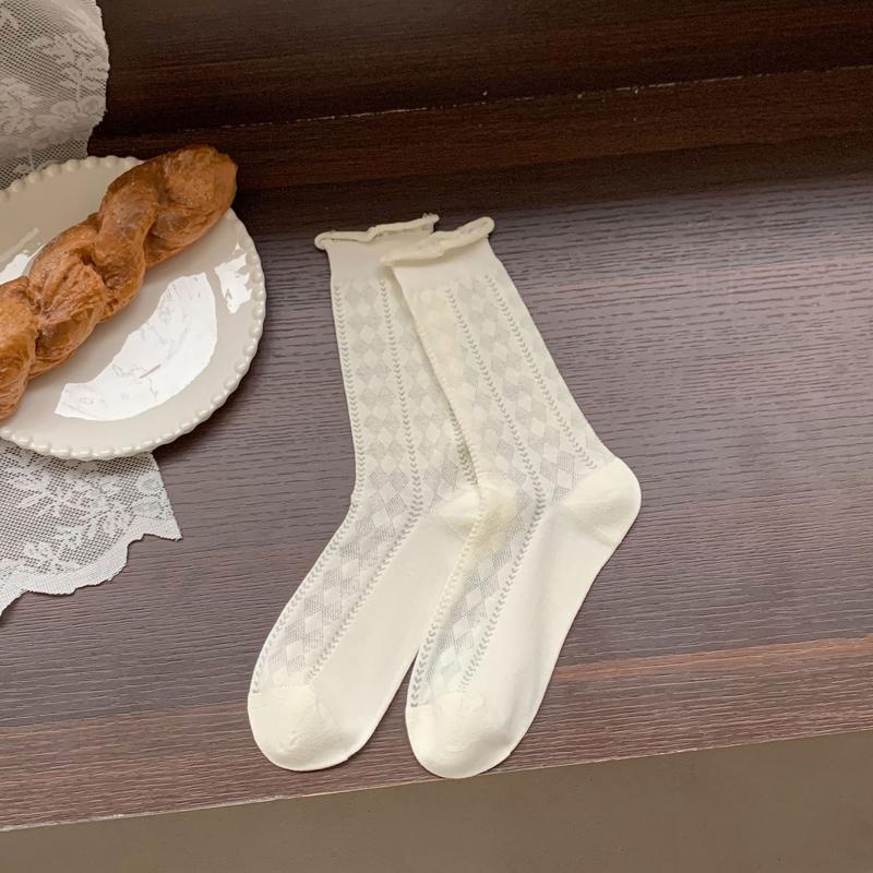 Product Introduction of Tất vớ nữ Jengiang chất liệu ren rỗng lưới thoáng khí phong cách Lolita J2K Hàn Quốc T321 15