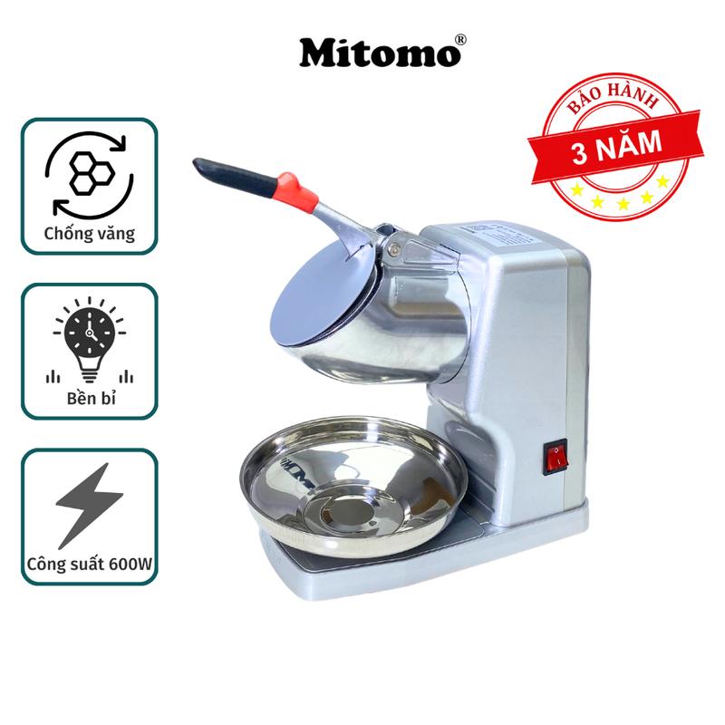 Máy bào đá tuyết Máy xay đá 8 lưỡi 2 nắp cao cấp Mitomo MBD-600 MAX- Hàng chính hãng