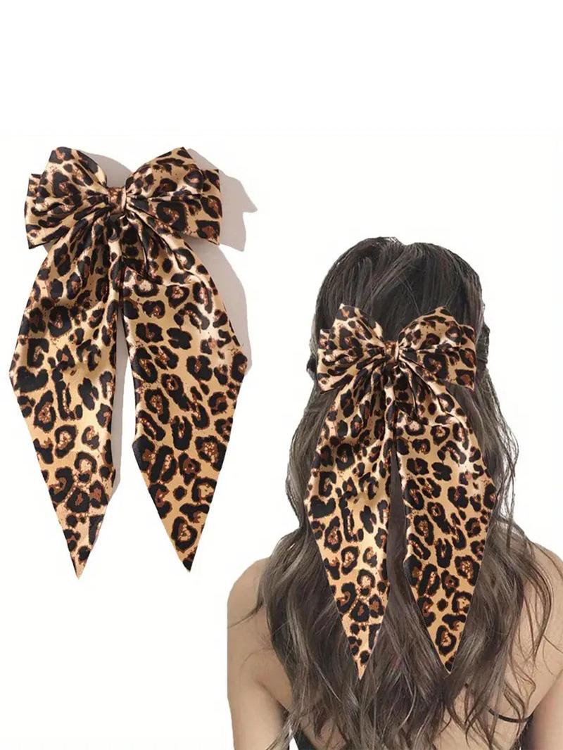 Product Introduction of Leopard Print Big Bowknot Decor Hair Clip, Elegant Hair Accessories for Women & Girls, Minimalist Headwear Suitable for Thick Hair 15