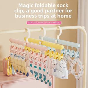 Móc Treo Thông Minh Q-Men - Gấp Gọn 3 Giây, Phơi 20 Đôi Tất Không Tốn Diện Tích