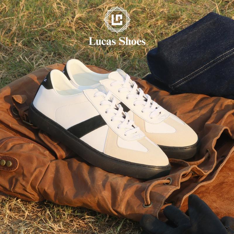 Giày Gat Shoes Black Lucas Shoes Sneaker Nam nữ da bò thật phối da lộn Đế Bằng cao su cào 2.5cm bảo hành 1 năm