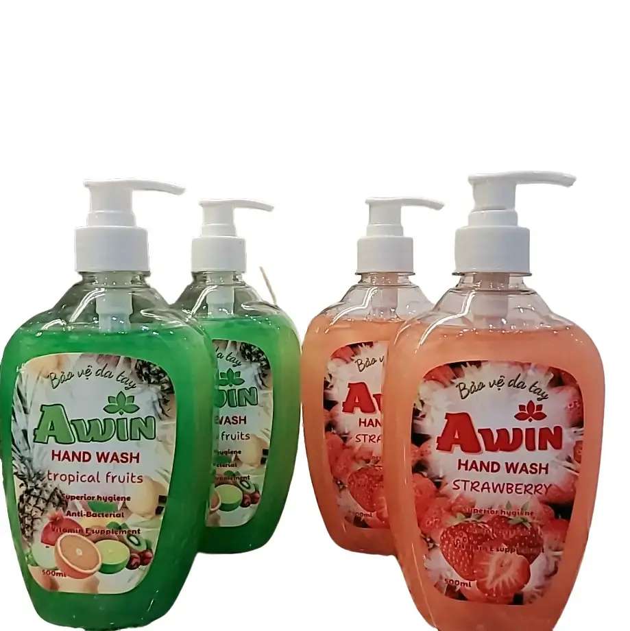Combo 4chai nước rửa tay dâu và hoa quả nhiệt đới